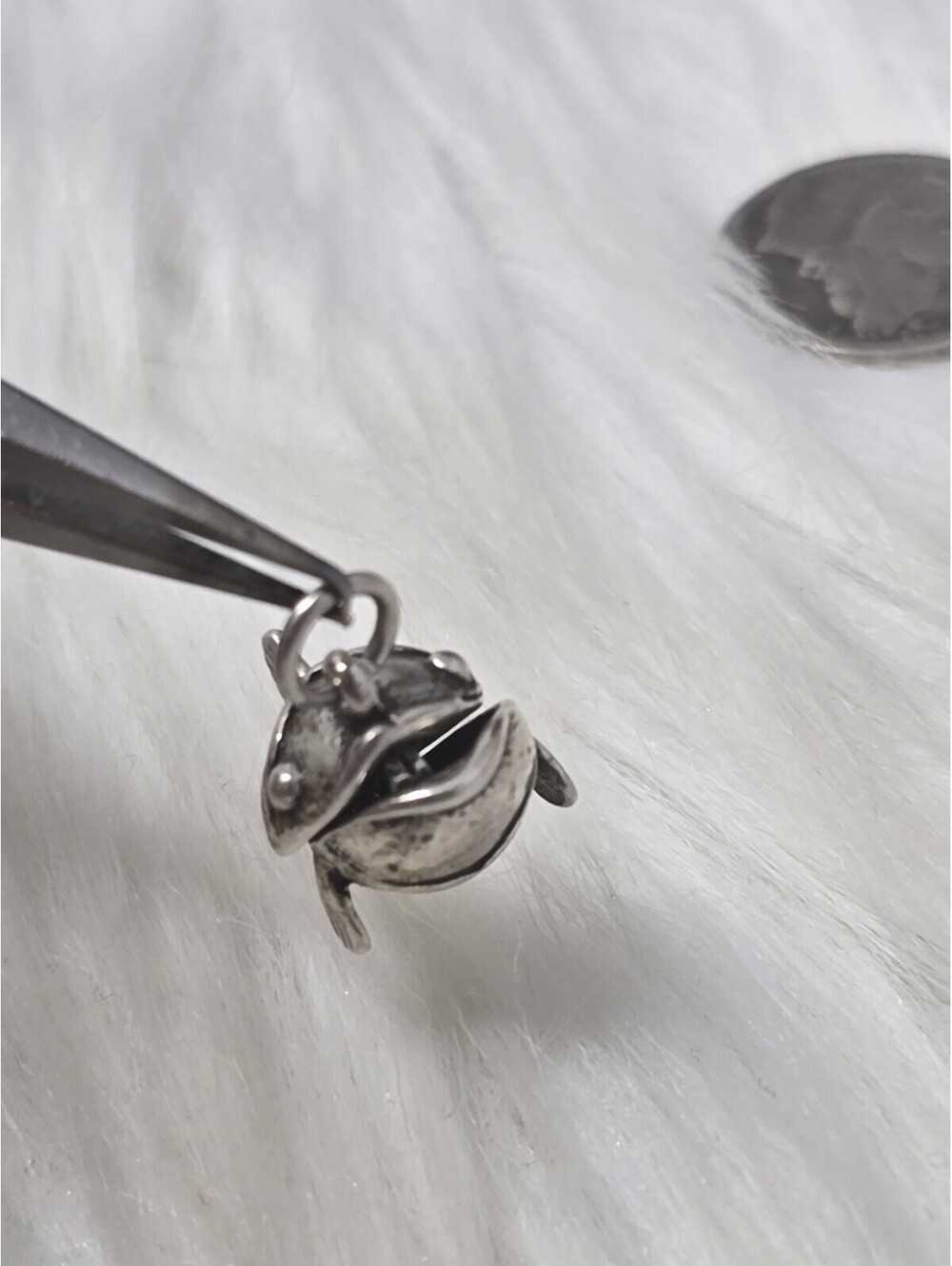Vintage Sterling Jonah Fish Opening Mouth Charm Figure - Picture 5 of 7